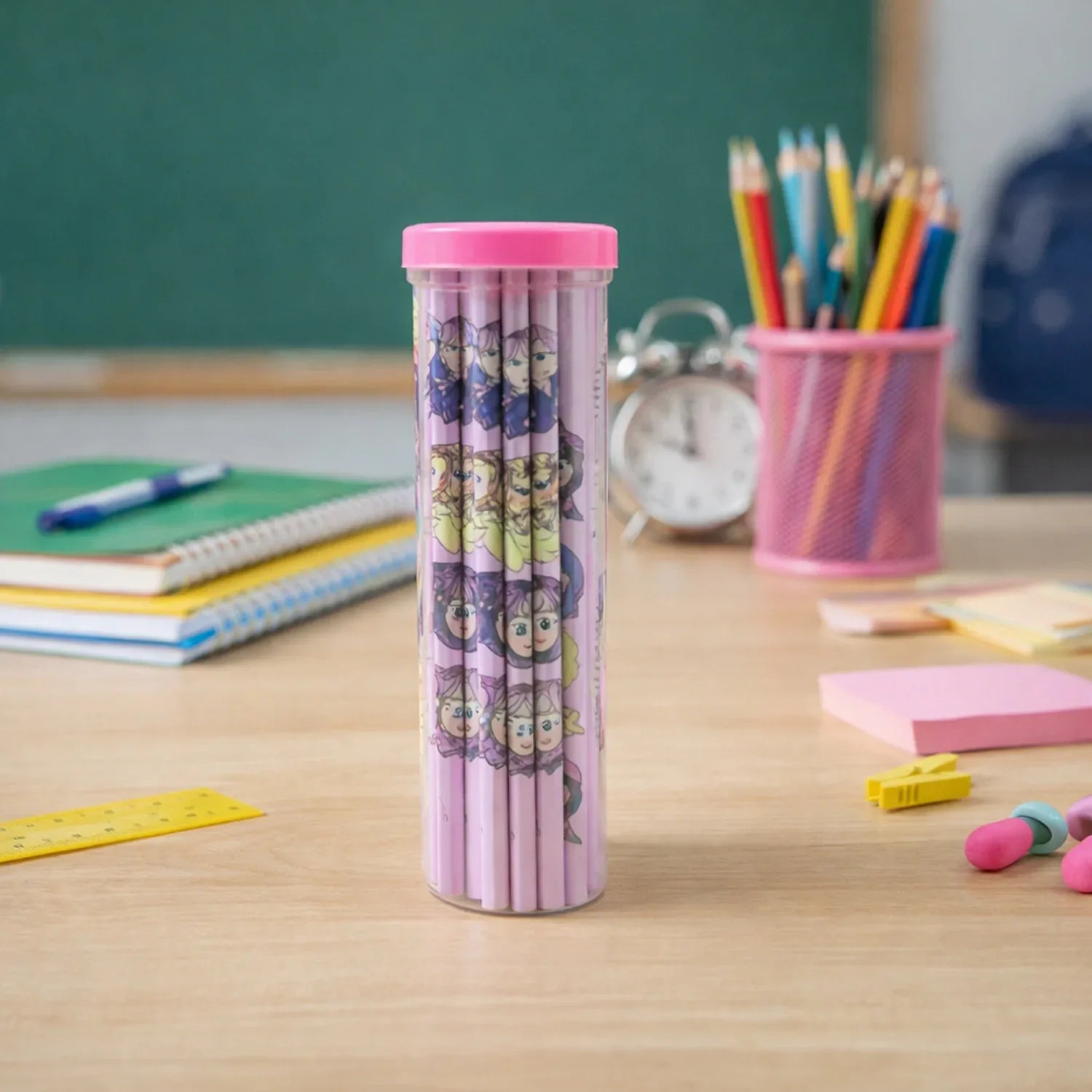 Cartoon Printed Wooden Pencil Set (50 Pc Pack) - Zidbik