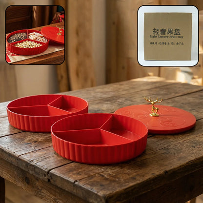2 Layer Multipurpose Decorative Dry Fruit And Snack Serving Tray (1 Pc) - Zidbik