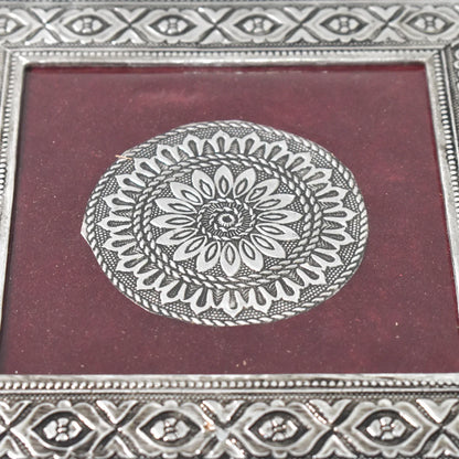 Silver - Square Pooja Chowki Patla Bajot (2020 Cm 1 Pc) - Zidbik