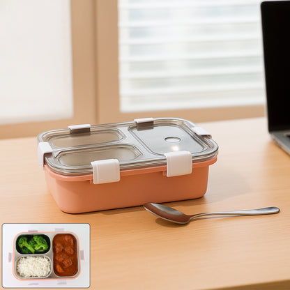 3-compartment Lunch Box - (1 Pc) - Zidbik