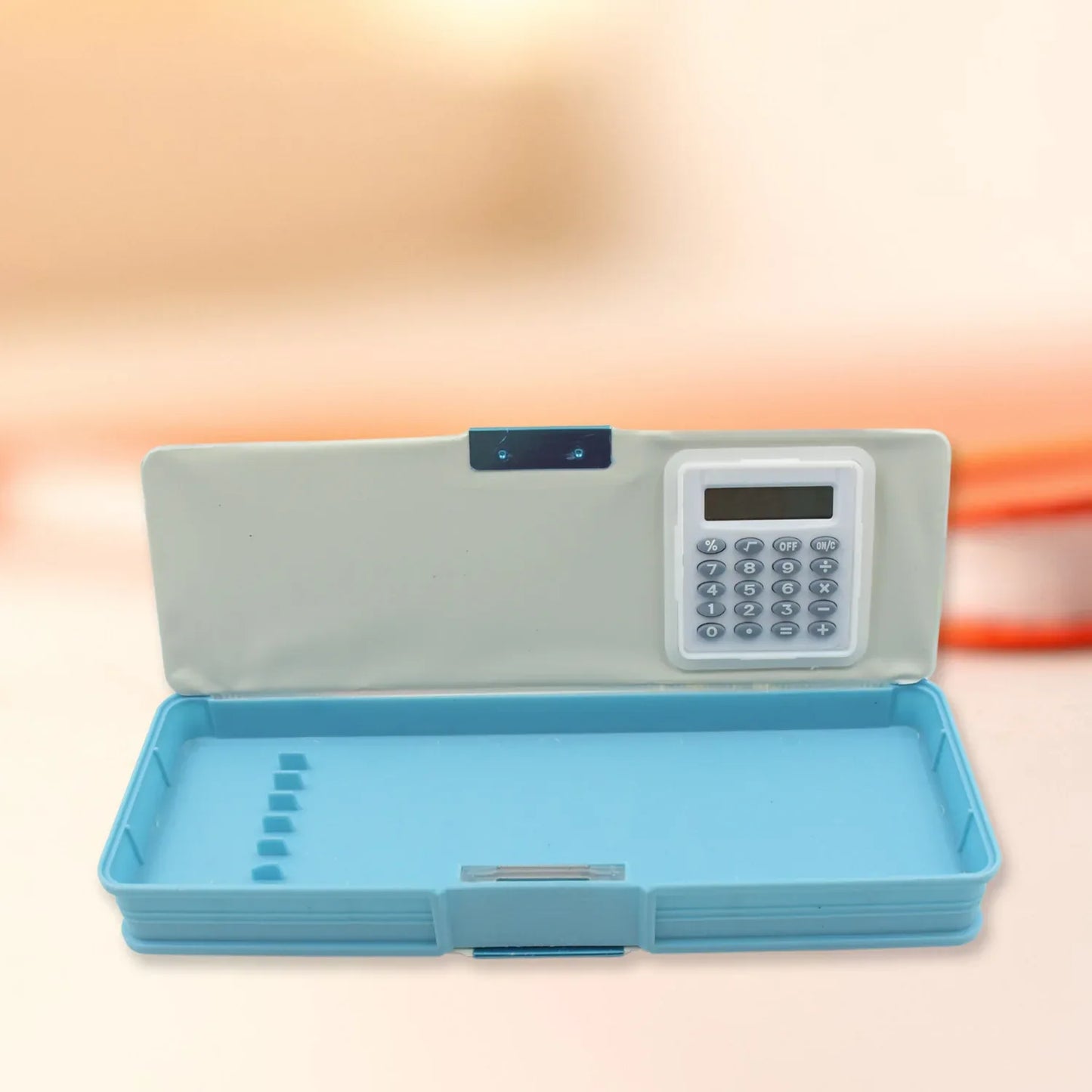 4257 Double Sided Magnetic Geometry Box Pencil Box With Calculator For Boys Art Plastic Pencil Box For Girls And Boys - Zidbik