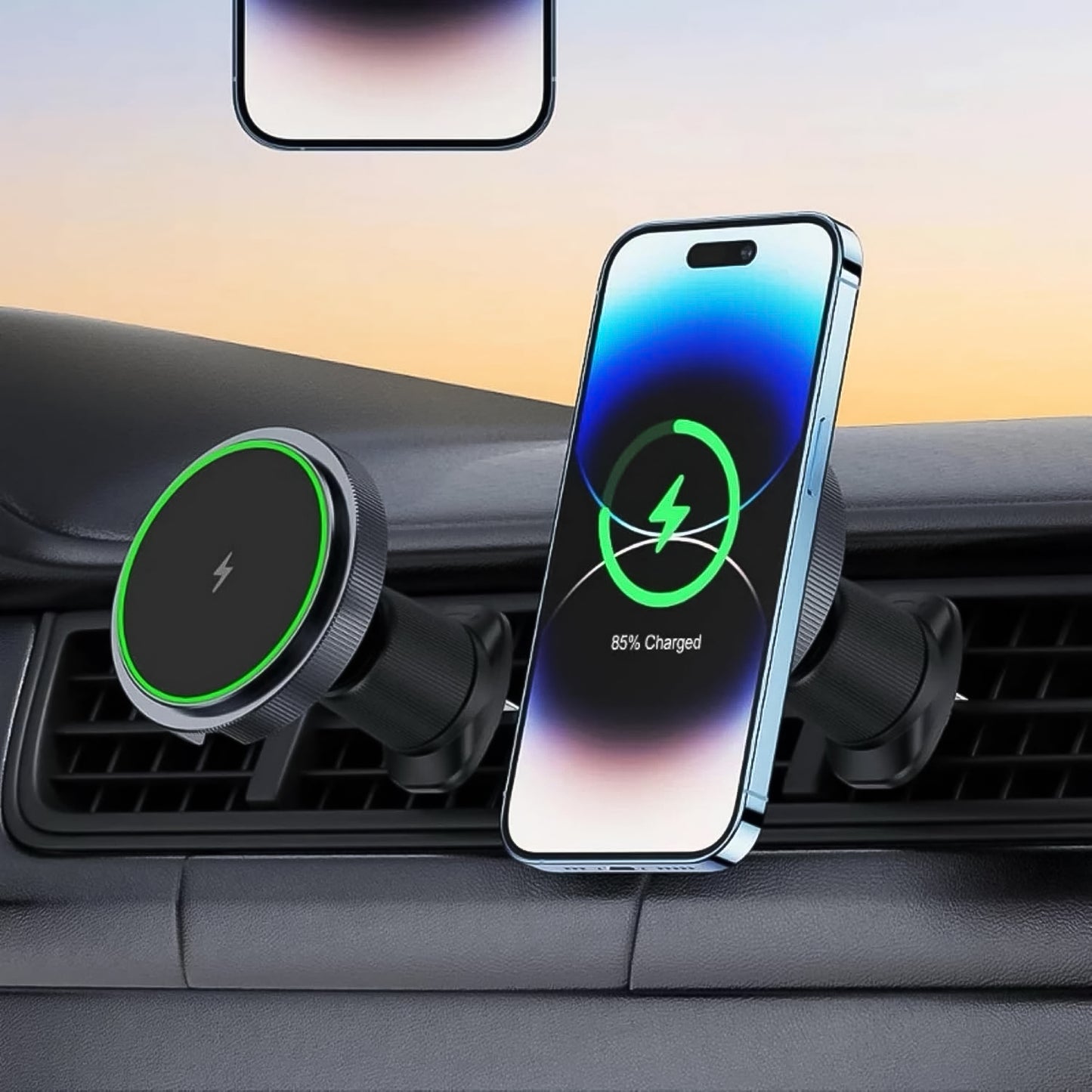 Magnetic Phone Mount Wireless Charger  Music Reactive Lights (1 Set) - Zidbik