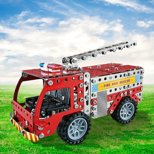Metal Diy Fire Truck Building Blocks For Kids (Fire Truck 292pcs Of Truck Tool 1 Set) - Zidbik