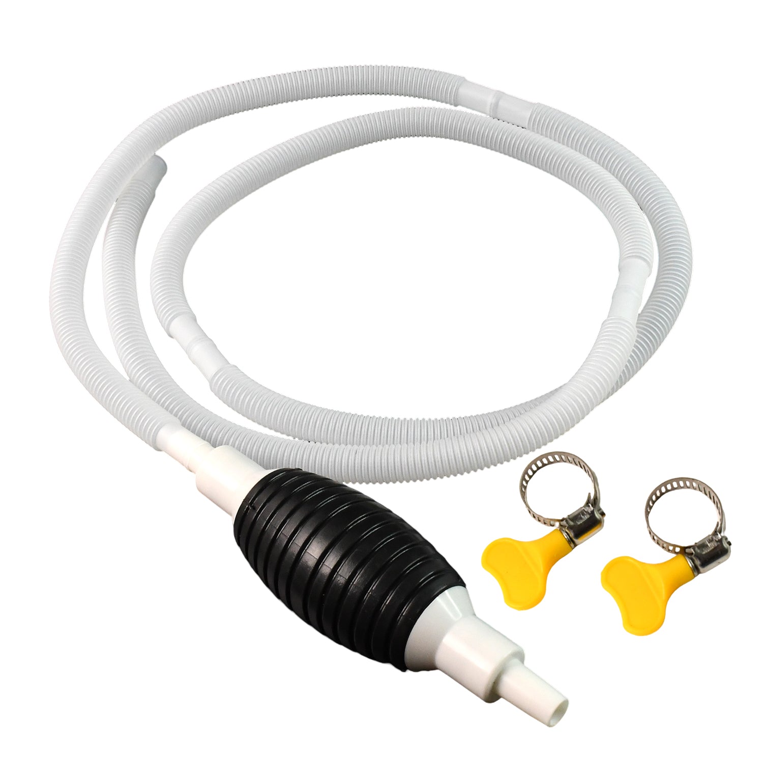 Fuel Transfer Pump Hose With Hand Pump And 2 Hose Clamps - Zidbik