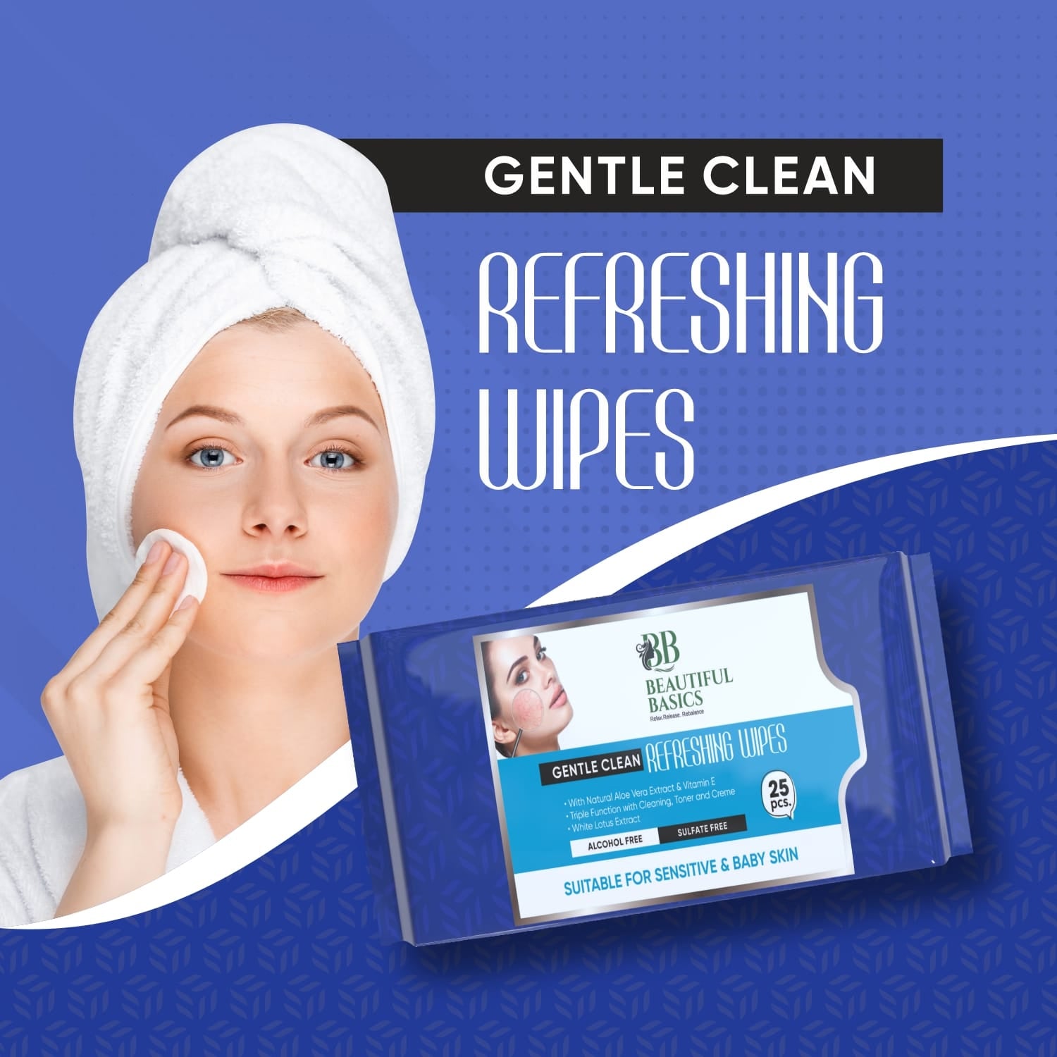 Refreshing Wet Wipes For Face  Facial Cleansing  Refreshing  Skin Hydration Soothing For Skin  Ph Balance  Alcohol Free  Nourishing With Fruit Extract  25 Wipes - Zidbik