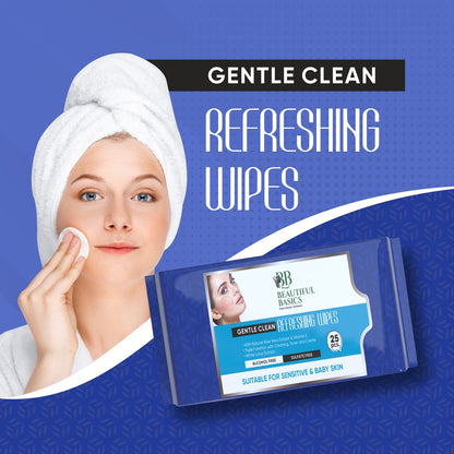 Refreshing Wet Wipes For Face  Facial Cleansing  Refreshing  Skin Hydration Soothing For Skin  Ph Balance  Alcohol Free  Nourishing With Fruit Extract  25 Wipes - Zidbik