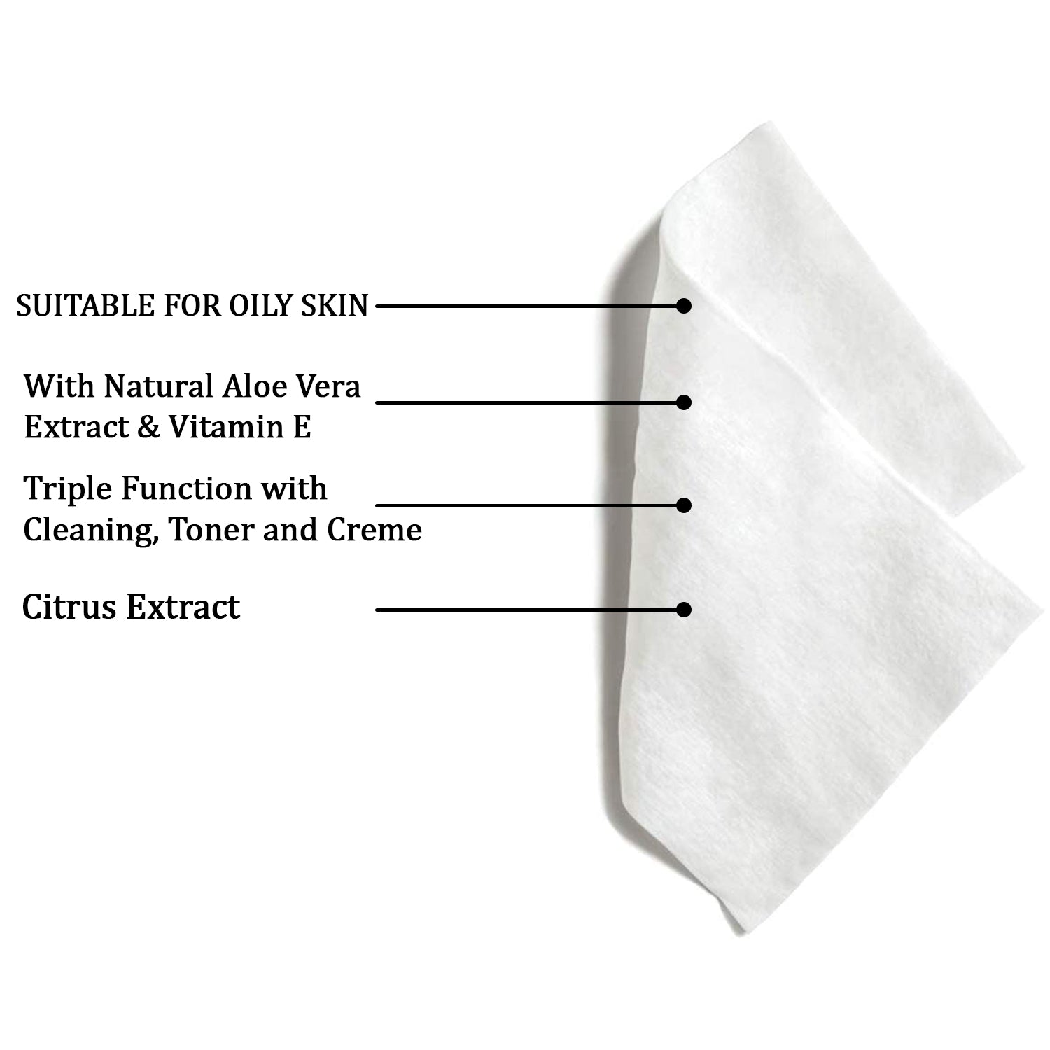 Refreshing Wet Wipes For Face  Facial Cleansing  Refreshing  Skin Hydration Soothing For Skin  Ph Balance  Alcohol Free  Nourishing With Fruit Extract  25 Wipes - Zidbik