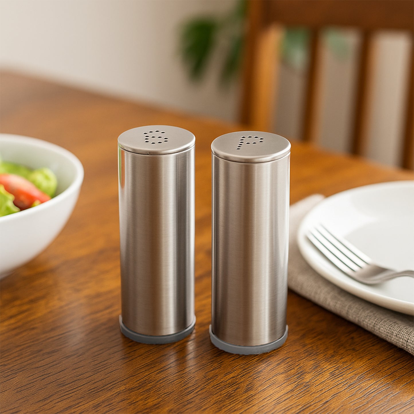Stainless Steel Salt And Pepper Shaker Set (2 Pc) - Zidbik