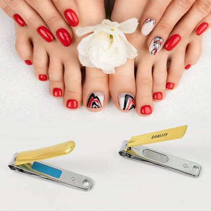 Stainless Steel Folding Portable Large Nail Clippers With Nail File (1 Pc) - Zidbik