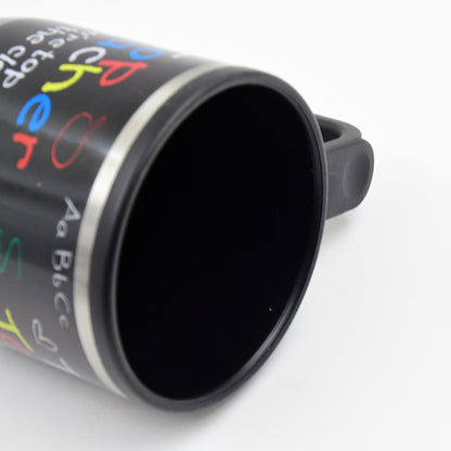 Stainless Steel Vacuum Glass Insulated Glass Coffee Cups Double Walled Travel Mug Car Coffee Mug (With Lid  Handle) - Zidbik