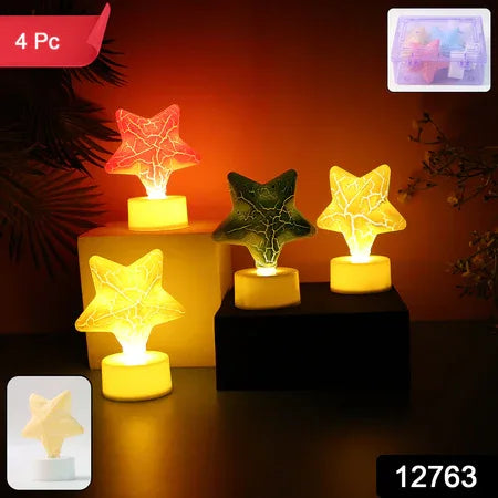 Star Shape Decorative Led Tealight Candles (4 Pc) - Zidbik