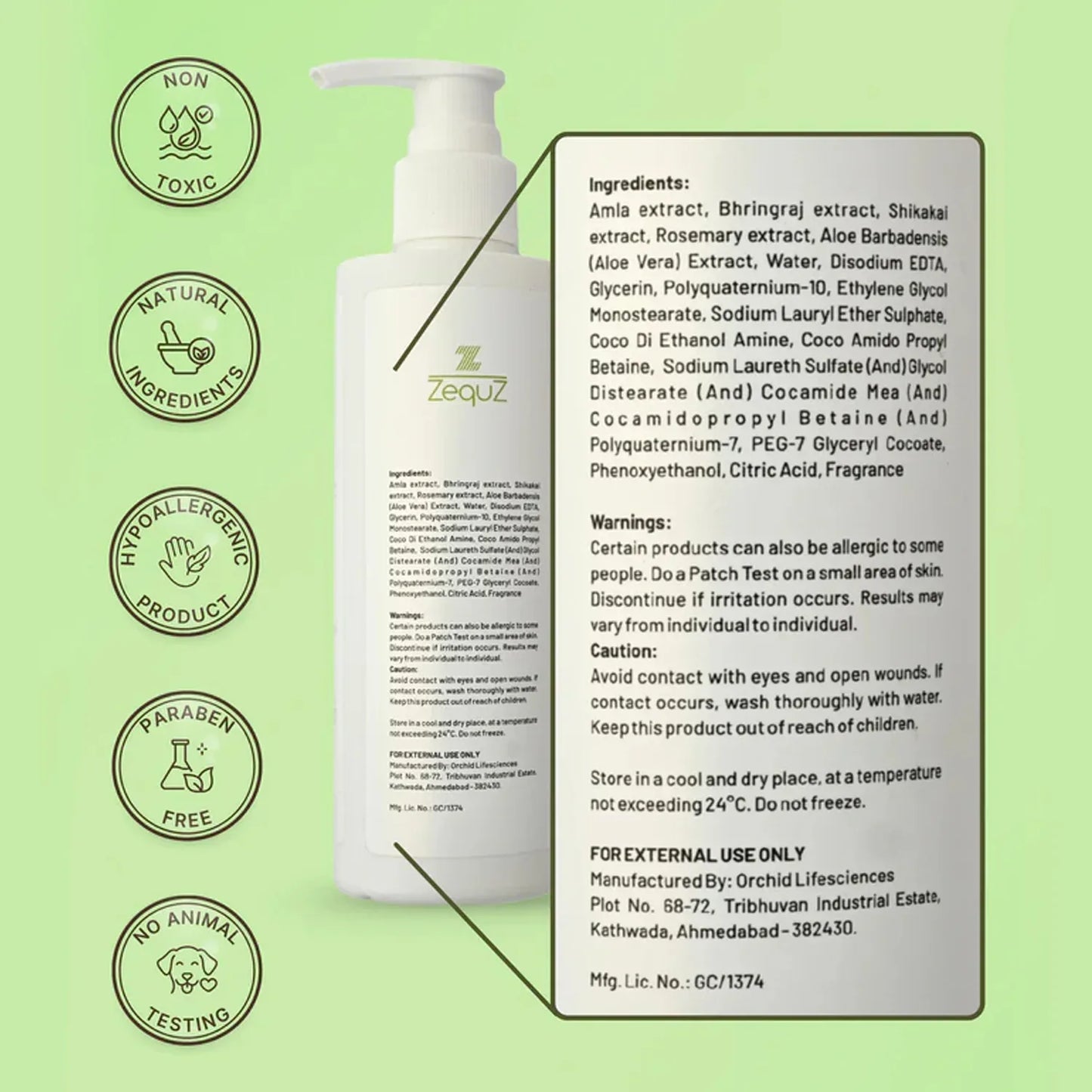 Zequz Anti Hair Fall Shampoo - (1 Pc 250ml) - Zidbik