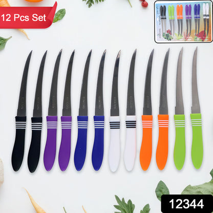 Stainless Steel Multipurpose Serrated Knife Set (12 Pc) - Zidbik