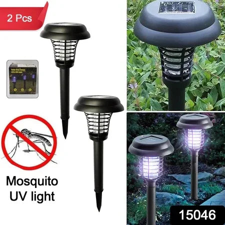 Garden Lighting Uv Led Solar Powered Led Mosquito Trap Bug Zapper (2 Pc) - Zidbik