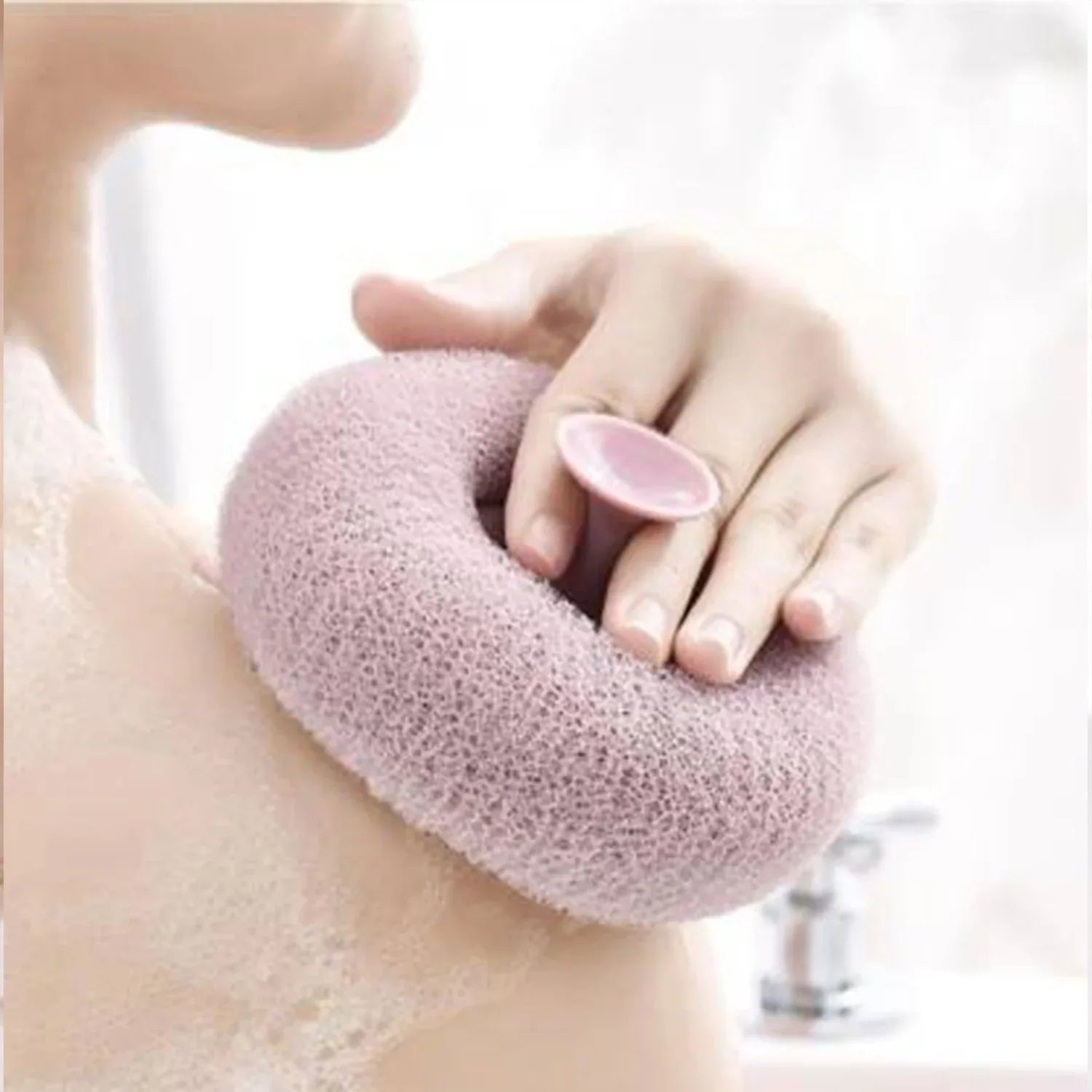12626 Super Soft Bath Sponge Flower Suction Cup Bath Sponges For Shower Women Men Foam Loofah Sponge Exfoliating Bath Sponge Body Washer Reusable Loofah Massage Bath (1 Pc) - Zidbik