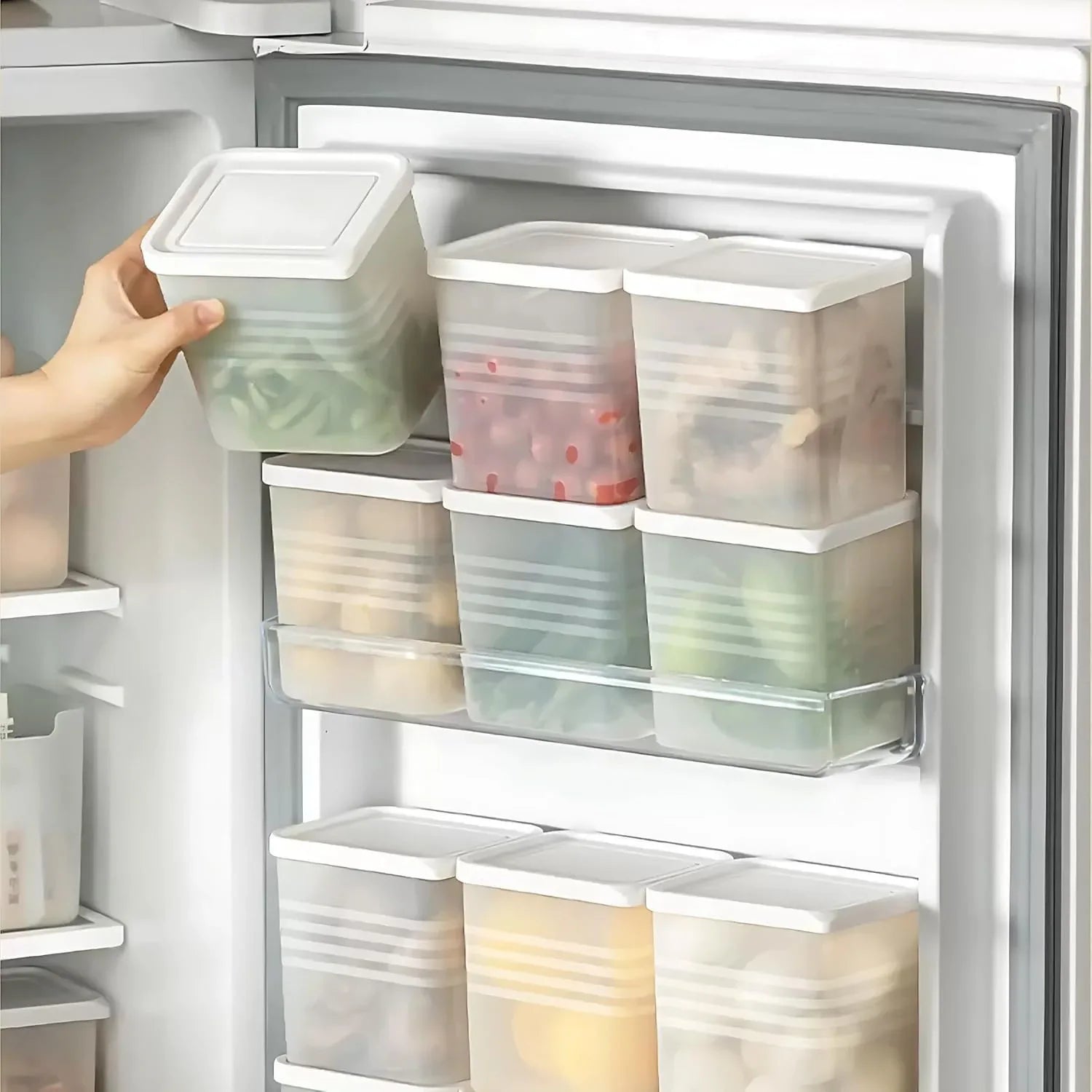 Transparent Square Plastic Food Storage Container Set (6 Pc) - Zidbik