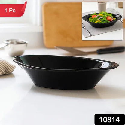 Plastic Marin Serving Bowl Elegant Oval Deep Bowl (1 Pc Balck) - Zidbik