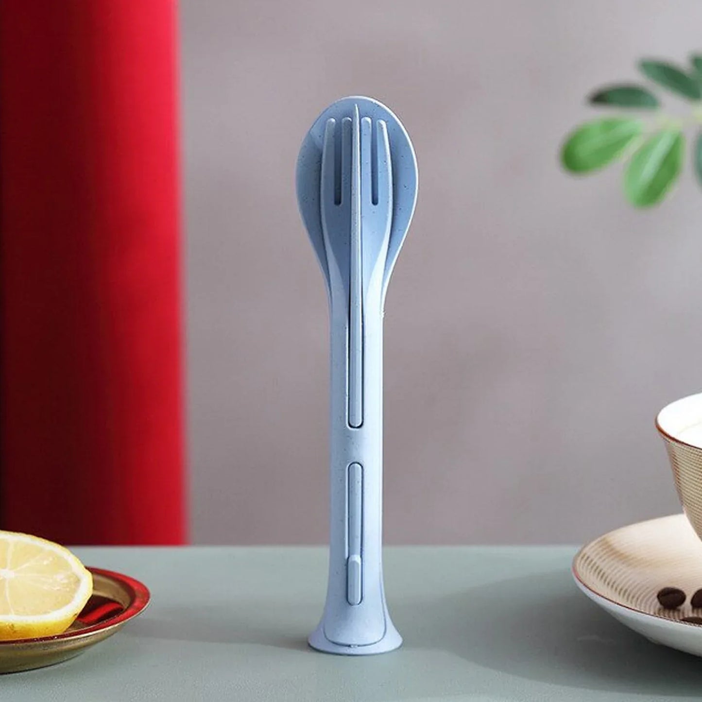 3 In 1 Reusable Spoon Knife Forks Tableware Spoon (3 Pcs Set) - Zidbik