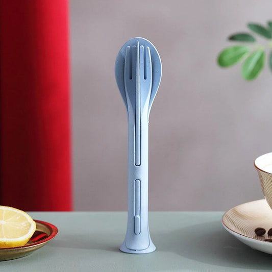 3 In 1 Reusable Spoon Knife Forks Tableware Spoon (3 Pcs Set) - Zidbik