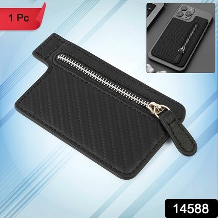 Black Adhesive Card Phone Holder Card Wallet Phone Attachment (1 Pc) - Zidbik