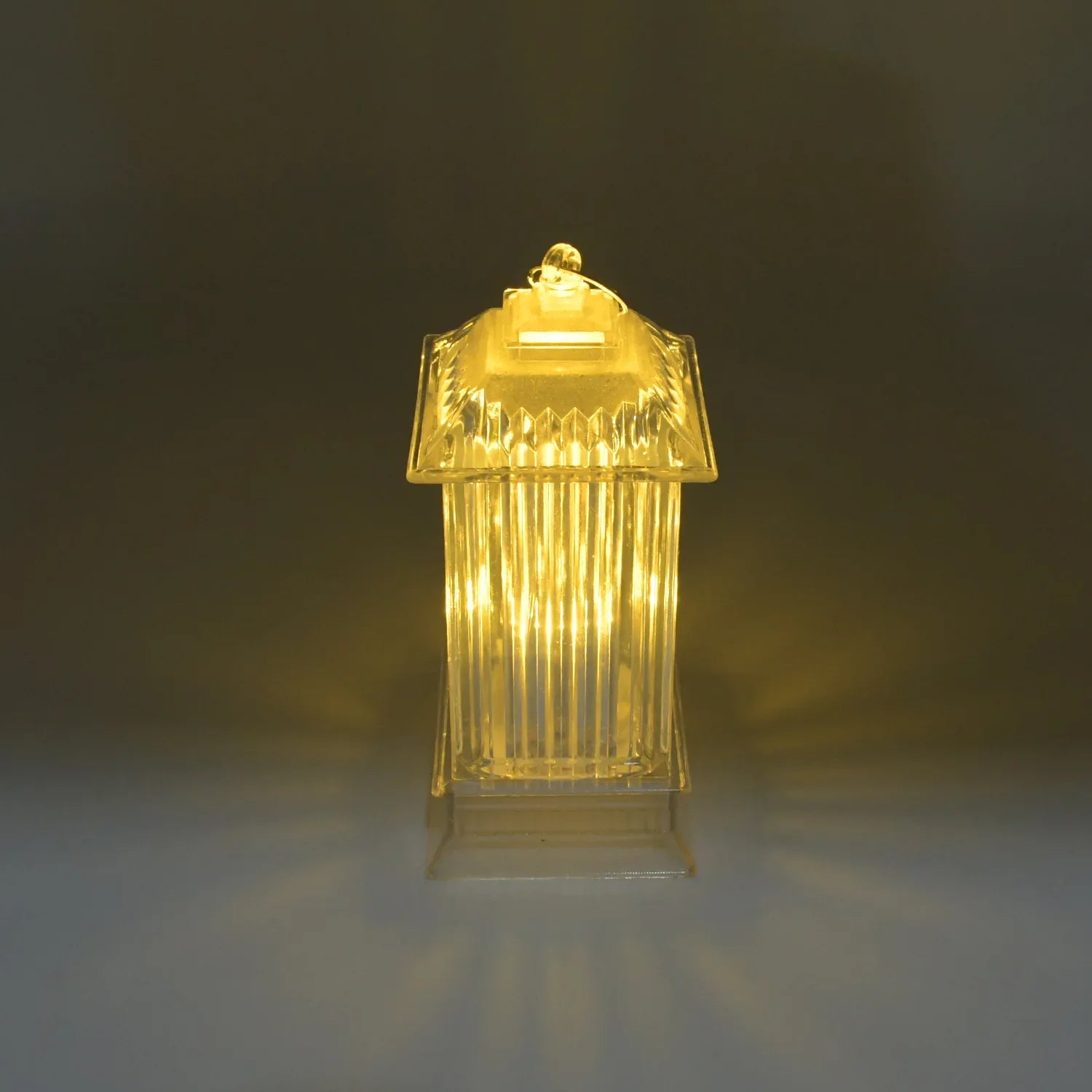 8443 Lantern Shape Led Light Decorative Led Flickering Crystal Candle Light For Holiday Party Crylic Crystal Table Lamp Crystal Table Lamp Atmosphere Lamp Bedroom (Moq - 12pc) - Zidbik