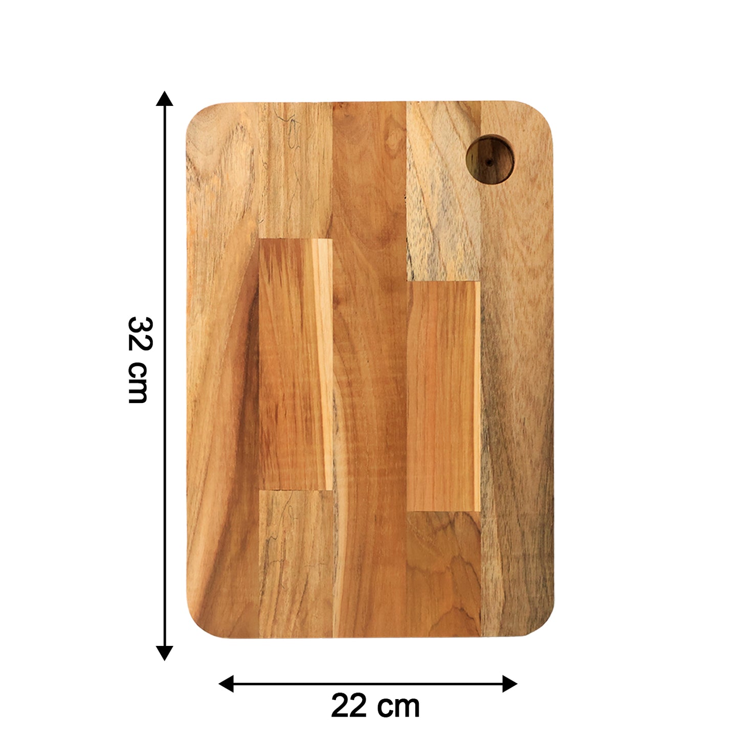 Apex Steel Oak Medium Cutting Board With Wooden Handle (1 Pc) - Zidbik