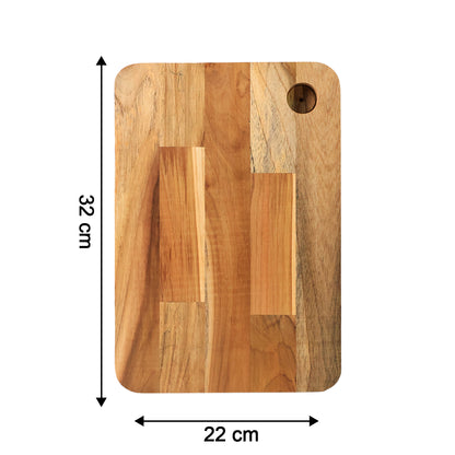 Apex Steel Oak Medium Cutting Board With Wooden Handle (1 Pc) - Zidbik
