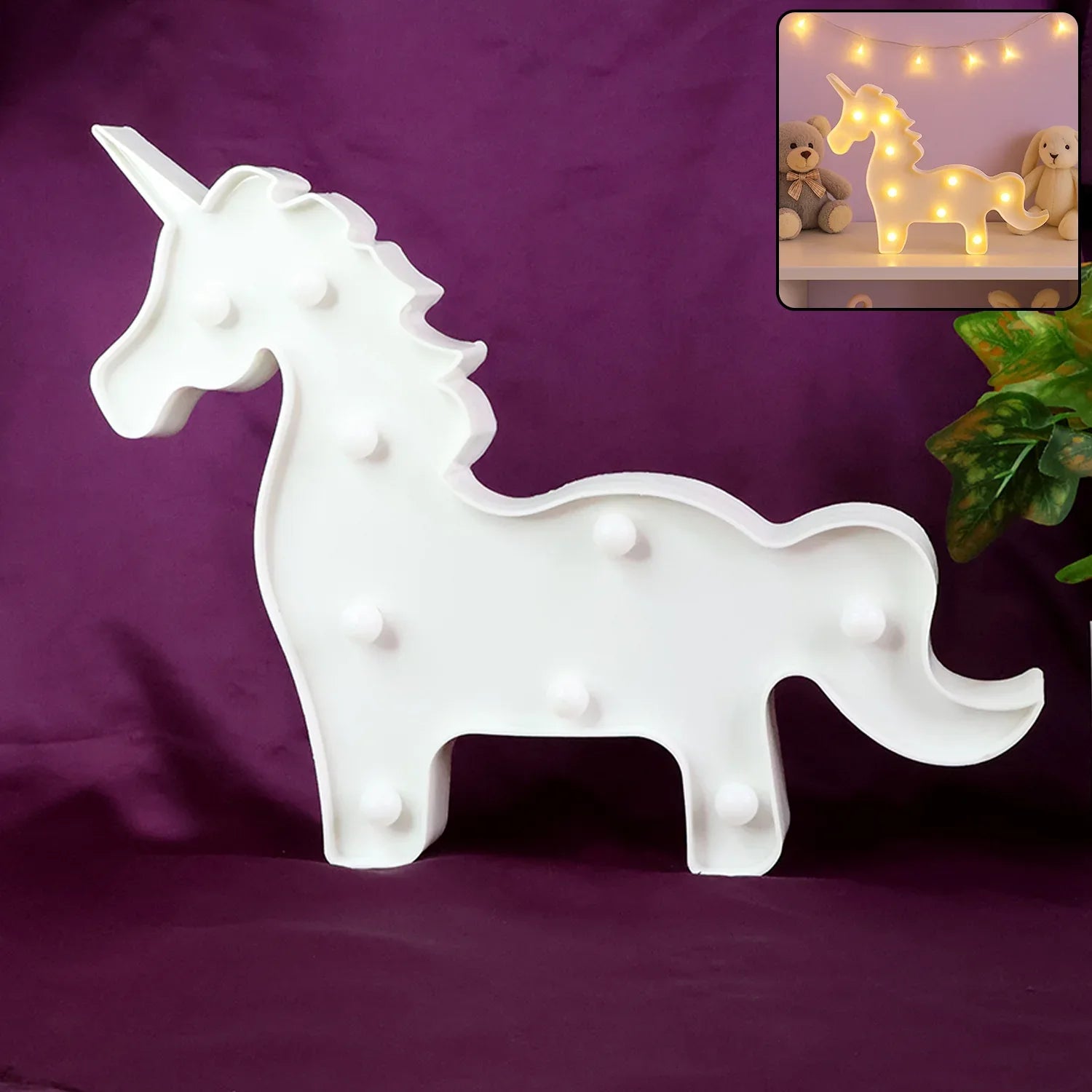 Unicorn Shaped Led Decorative Night Light (1 Pc) - Zidbik