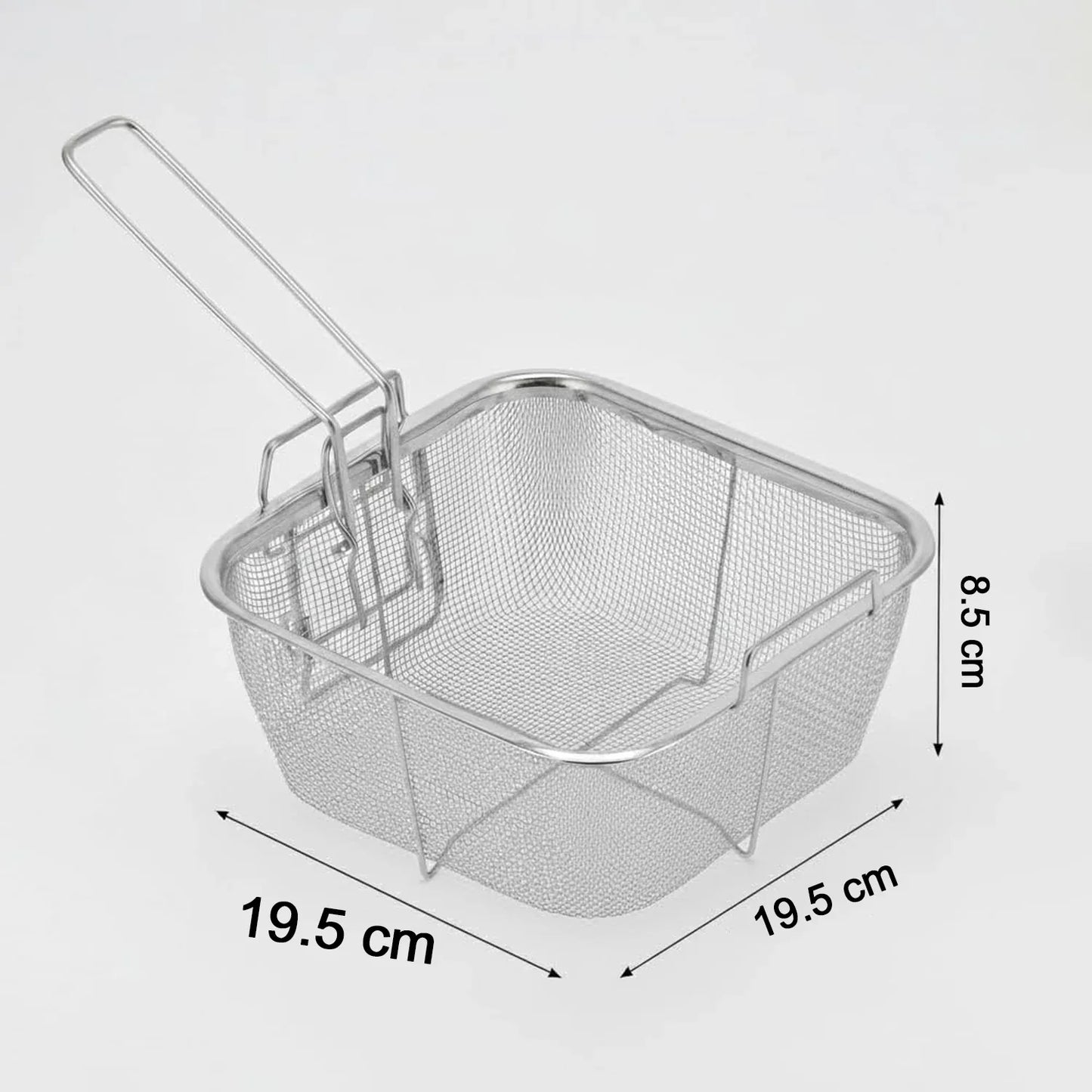 Stainless Steel Deep Fryer Basket With Long Handle (1 Pc) - Zidbik