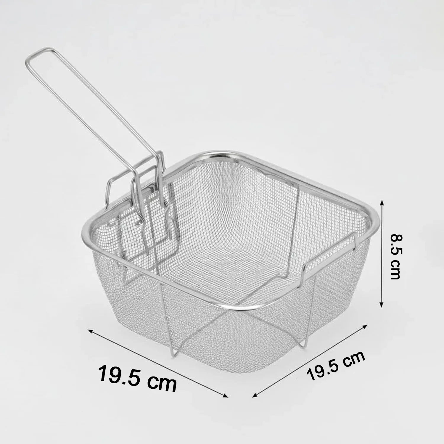 Stainless Steel Deep Fryer Basket With Long Handle (1 Pc) - Zidbik