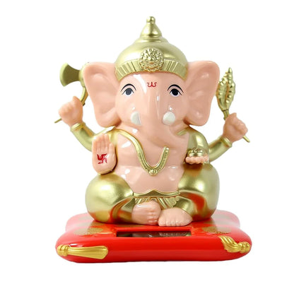 Solar-powered Dancing Ganesha Idol Decorative Lord Ganpati Showpiece With Movement - Zidbik