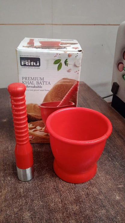 Ritu Heavy Duty Unbreakable Plastic Khal Batta Set (2 Pcs Set) - Zidbik