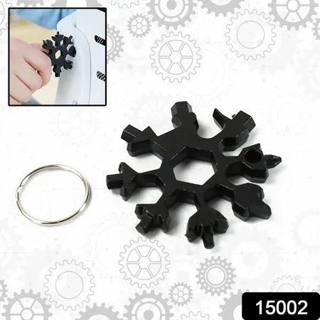 Durable Portable 18 In 1 Snowflake Multi-tool Snowflake Bottle Opener Flat Phillips Screwdriver Kit Wrench - Zidbik