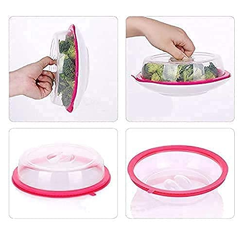 5892 Air-tight Microwave Oven Dish Cover Microwave Splatter Cover Food Cover Microwave Food Plate Kitchen Plate Dish Lid Dishwasher Safe - Zidbik