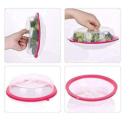 5892 Air-tight Microwave Oven Dish Cover Microwave Splatter Cover Food Cover Microwave Food Plate Kitchen Plate Dish Lid Dishwasher Safe - Zidbik