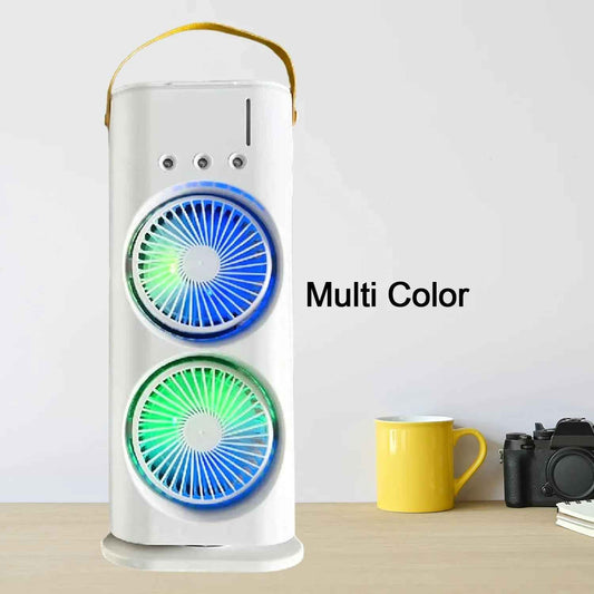 Electric Fan Desktop Double-head Powerful Air Cooler (1 Pc  With Remote) - Zidbik