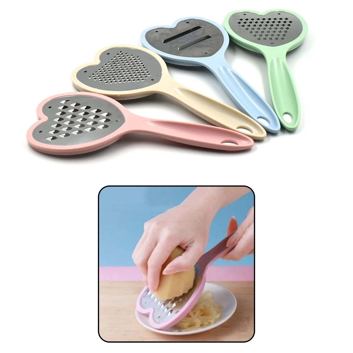 2965 Heart Grater Set And Heart Grater Slicer Used Widely For Grating And Slicing Of Fruits Vegetables Cheese Etc. Including All Kitchen Purposes. - Zidbik