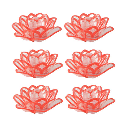 Set Of 6 Lotus Shaped Led Flameless Decorative Candles - Zidbik