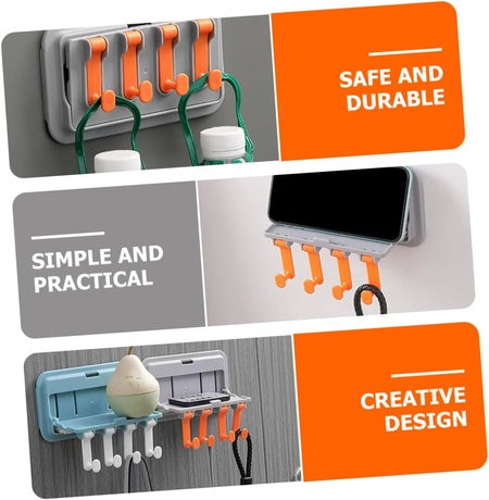 7314 Multi-purpose Hook Up Wall Mounted Hook Towel Hook Rack Foldable Wall Hooks Mobile Holder Stand Towel Hangers Wall Mounted Coat Rack Foldable Hook Mobile Stand - Zidbik