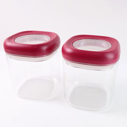 Transparent Twist Lock Kitchen Storage Container Set (Approx 800ml  2pc) - Zidbik