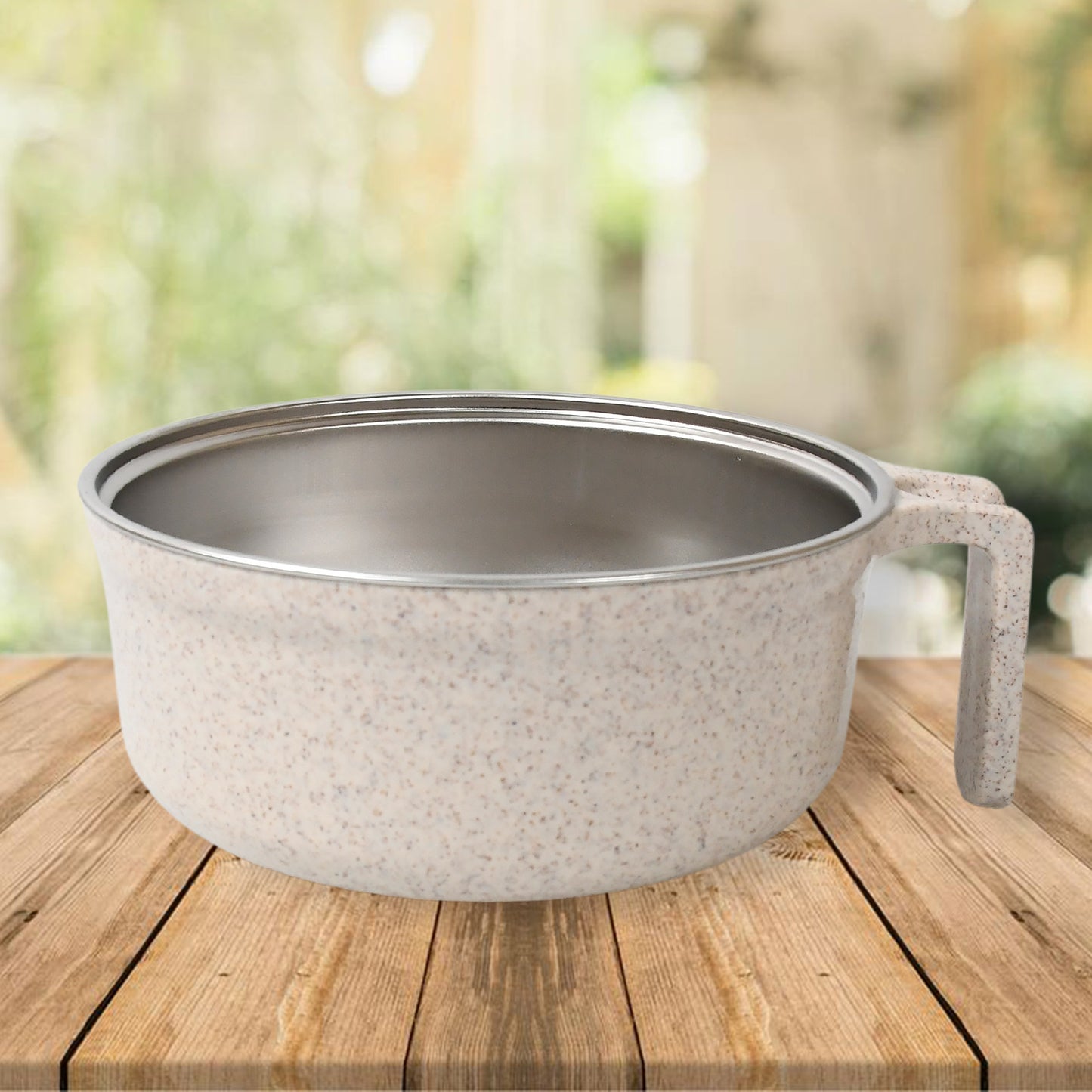 5606 Rice Bowl Noodle 1 Bowl With 1 Lid And Handle Wheat Straw Noodle Bowls With Wheat Straw 1 Fork 2 Chopsticks 1 Spoon For Soup Salad Cooker Snack Set (6 Pcs Set) - Zidbik