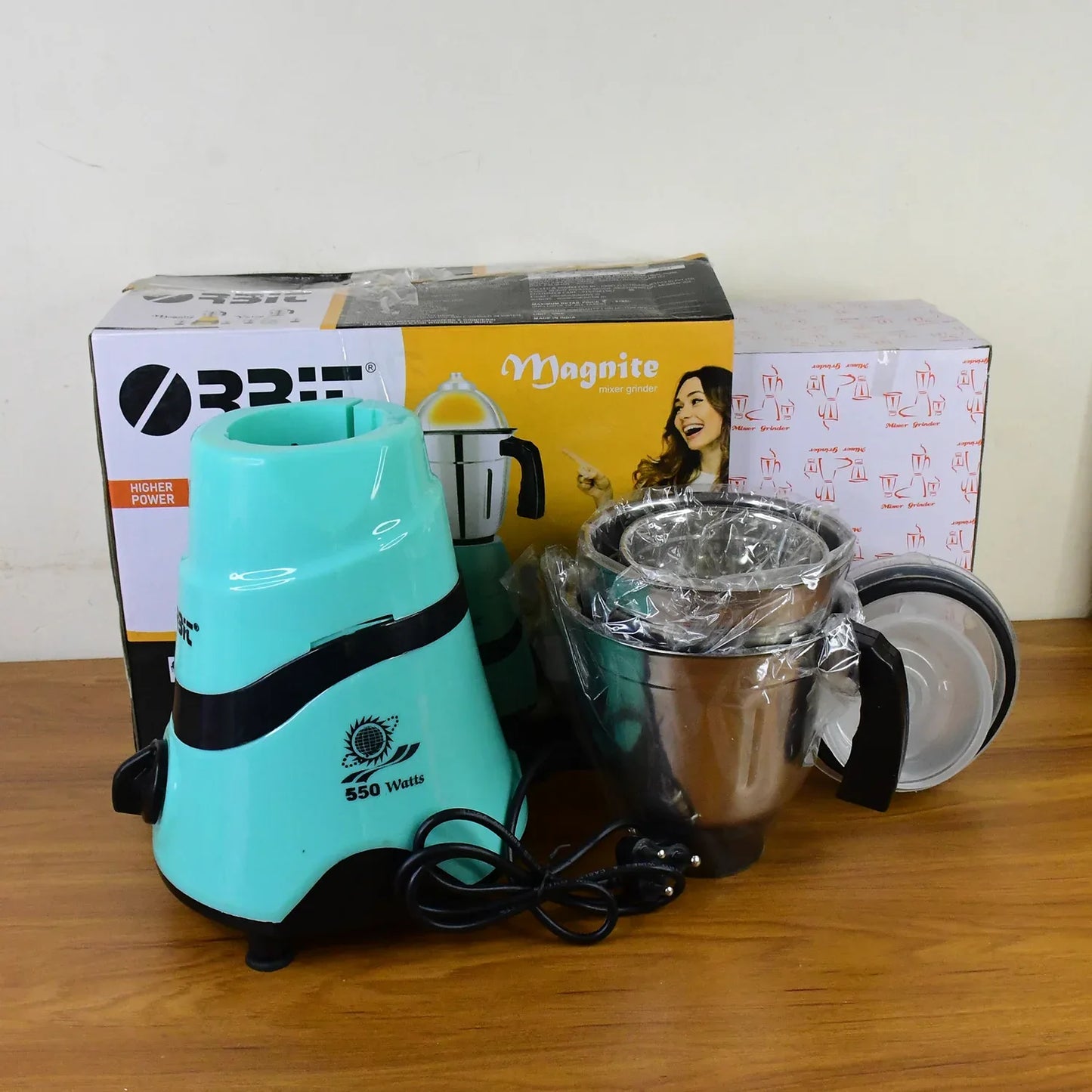 Orbit Mixer Grinder With 3 Stainless Steel Jars - 550w - Zidbik