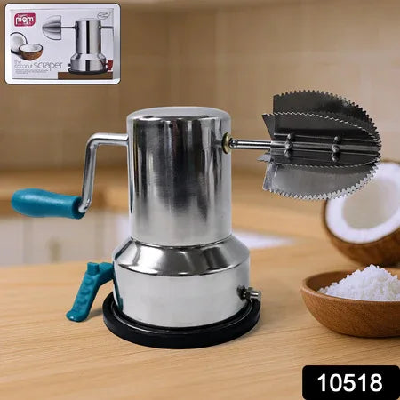 Supermom Stainless Steel Coconut Scraper With Vacuum Base (1 Pc) - Zidbik