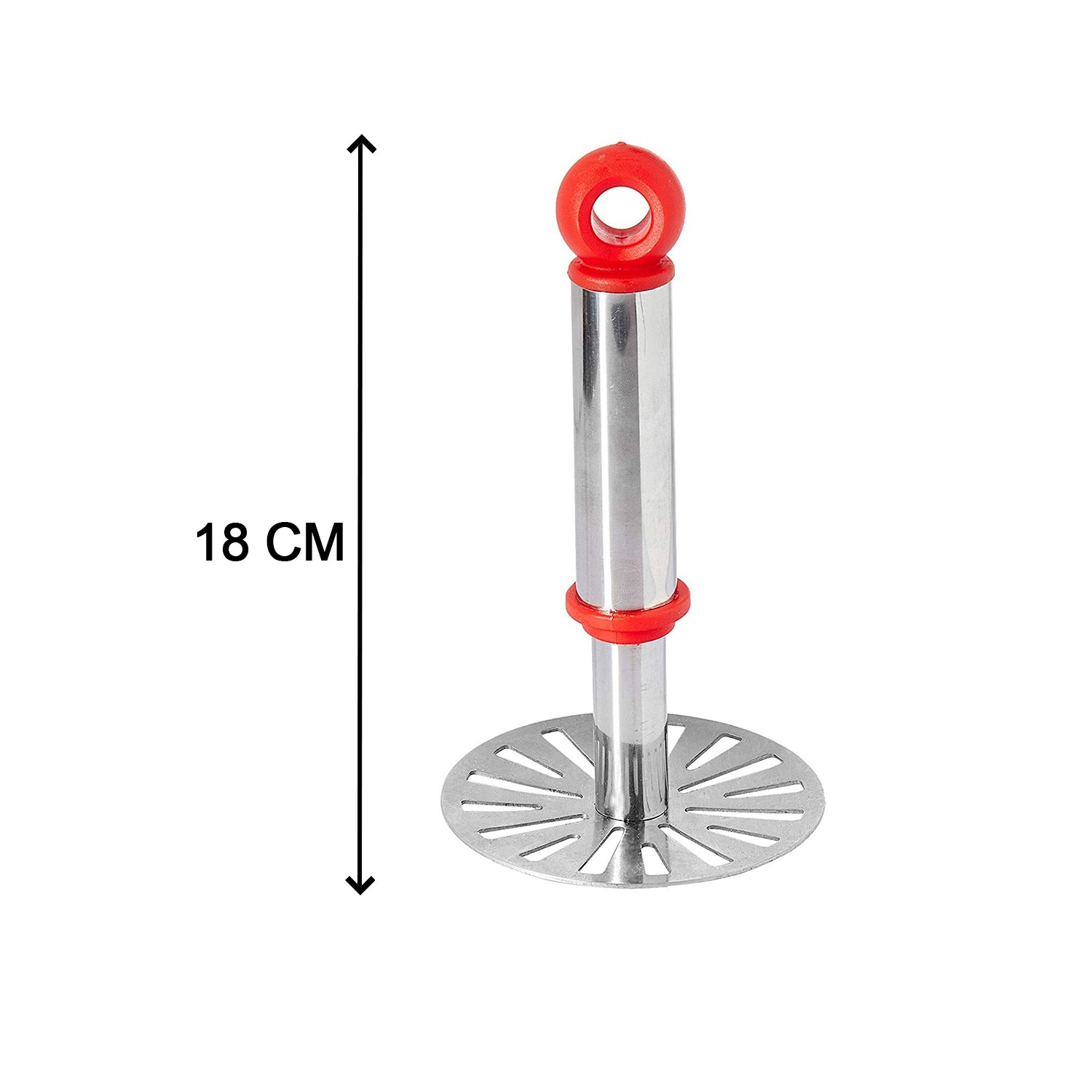 8123 Ganesh Potatopav Bhaji Masher With Plastic Handle Silver  Plastic - Oval Pav Masher Potato 1-piece Smasher Handle Multicolor - Zidbik