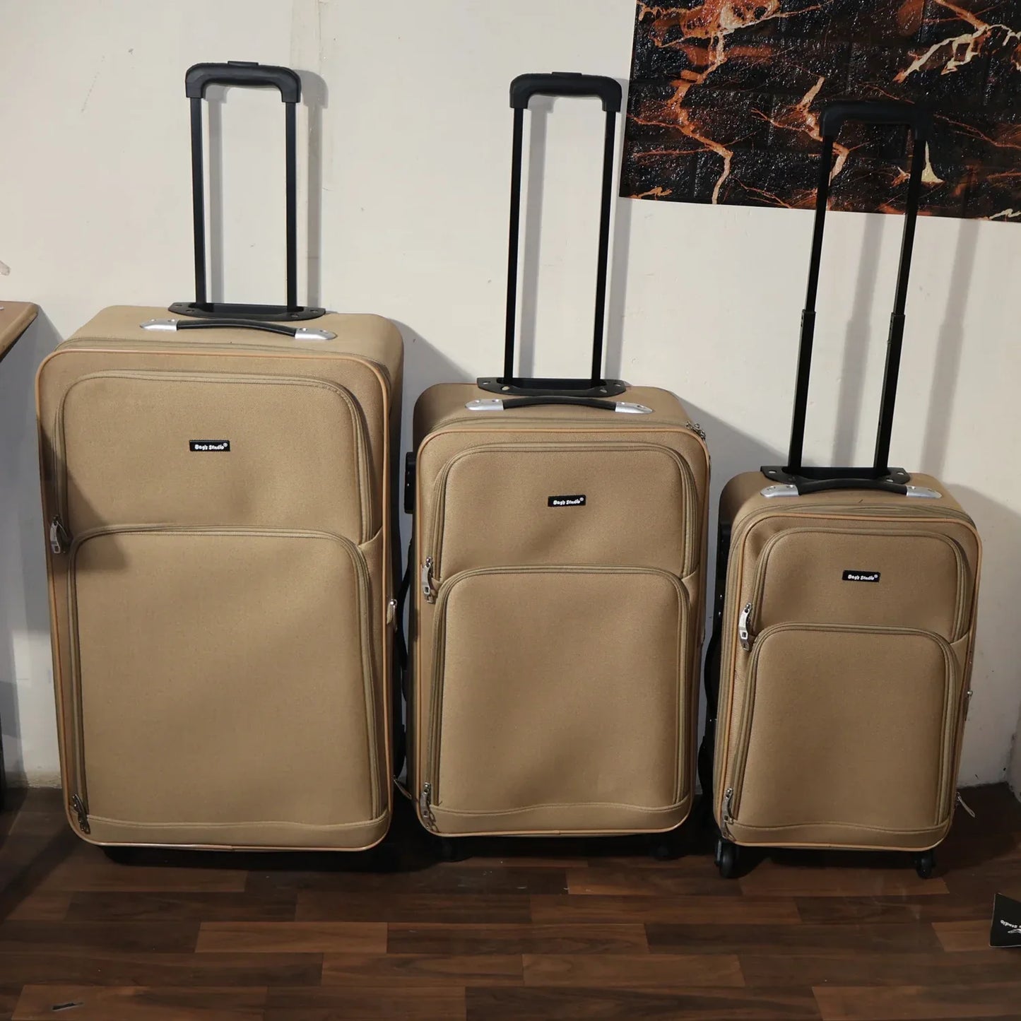 3 In 1 Soft Side Trolley Luggage Set 3 Piece - Zidbik