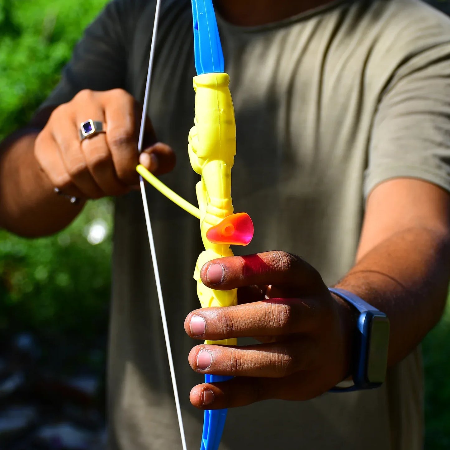 4438 Plastic Archery Bow And Arrow Toy Set With Single Knife And 3pc Arrow And Target Board - Zidbik