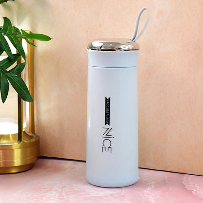 Water Bottle 400ml Leak Proof Glass Water Bottle With Daily Water Intake For Gym And Children Nice Bottle (1 Pc  Light Blue Color) - Zidbik