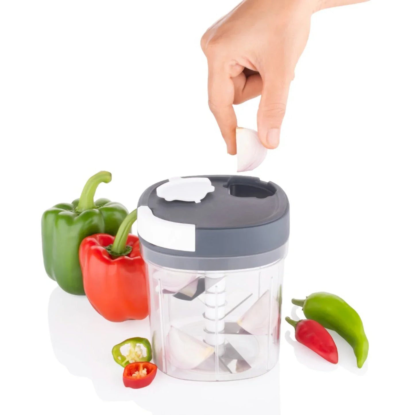 2670 2 In 1 Handy Chopper And Slicer Used Widely For Chopping And Slicing Of Fruits Vegetables Cheese Etc. Including All Kitchen Purposes. - Zidbik