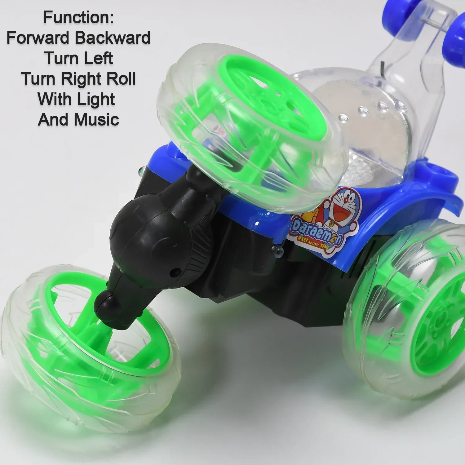 4482 Rechargeable 360 Degree Stunt Rolling Remote Control Car With Colourful 3d Lights And Music For Kids - Zidbik