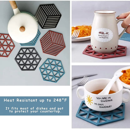 4042 Cup Mat Pvc Tea Coaster Non-slip Placemat High Temperature Insulation Pad Hollow Pot Mat Bowl With Anti-hot - Zidbik